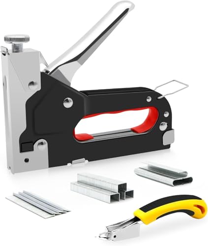 Staple Gun with Remover - 3 in 1 Heavy Duty Nail Steel Gun Kit