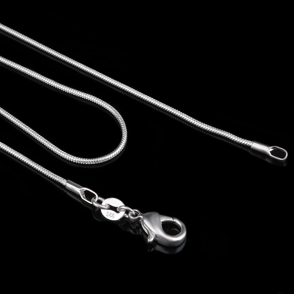 YDYDTTKD Joyería para niñas, Longitud de 16 a 30 Pulgadas, Collar de Cadenas 100%, gargantillas de Serpiente de 1mm, Collar, Decoraciones para Mujeres