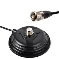 YNIBST SO239 Magnetische Montagebasis für CB/VHF/UHF-Antenne丨 mit PL259 RG58 Koaxialkabel von 5 Metern/16,4 Fuß丨für Auto/LKW, Außen- und Marinegebrauch