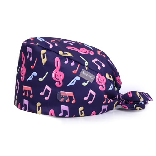Image of Kousenpu Scrub Caps for Women, Adjustable with Side Buttons, Cute