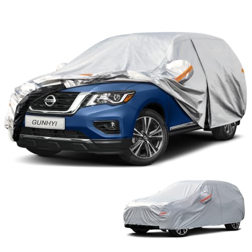 Image of GUNHYI 6 Layers SUV Car Cover Custom Fit Nissan Pathfinder (2004-2026) Waterproof All Weather, Heavy Duty Outdoor Snow Sun Rain Uv Protection (Ships from US Warehouse, Delivery 3-8 Days)