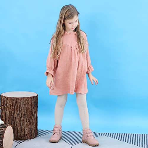 Tobfis Kids Waterproof Strap Work Boots (Toddler/Little Kid/Big Kid), Pink Pu, 3 M Us #TOP2