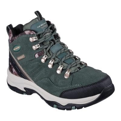 Skechers Womens Relaxed Fit Trego - Lush Mountain Boots Sage Leather Textile 9 5
