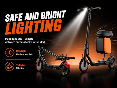 Image of Electric Scooter, 350W / 500W Motor, 19 MPH to 22MPH, 21 to 40 Miles Range, Dual Suspension, Dual Braking, App Control, Foldable Commuter E Scooter for Adults and Teens