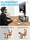 MOWETOO Monitor Ständer mit 2 Ebenen,Druckerständer, Monitorständer mit Gitterplattform, Schublade und Stifthalter, geeignet für Laptop, Computer, PC, Drucker, Beamer bis zu 20 kg