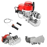 NAZEAOB 49cc 47cc 50cc 2-Stroke Engine Motor, Single Cylinder Air-Cooling Pull Rope Start Motor, Small Engine with Electronic Ignition System for Pocket, Quad, Dirt Bike