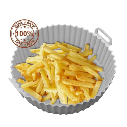 Kit 2 Peças Air Fryer Silicone Reutilizável Resistente ao Calor Livre de BPA Forma Redonda de Silico