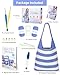 Katech Crochet Kit for Beginners, Striped Tote Bag Crochets Set Includes Yarn Crochet Hooks, Complete Crochets Step-by-Step Guide Needles Accessories Adults Crocheted Starter Kit Crocheter Gift