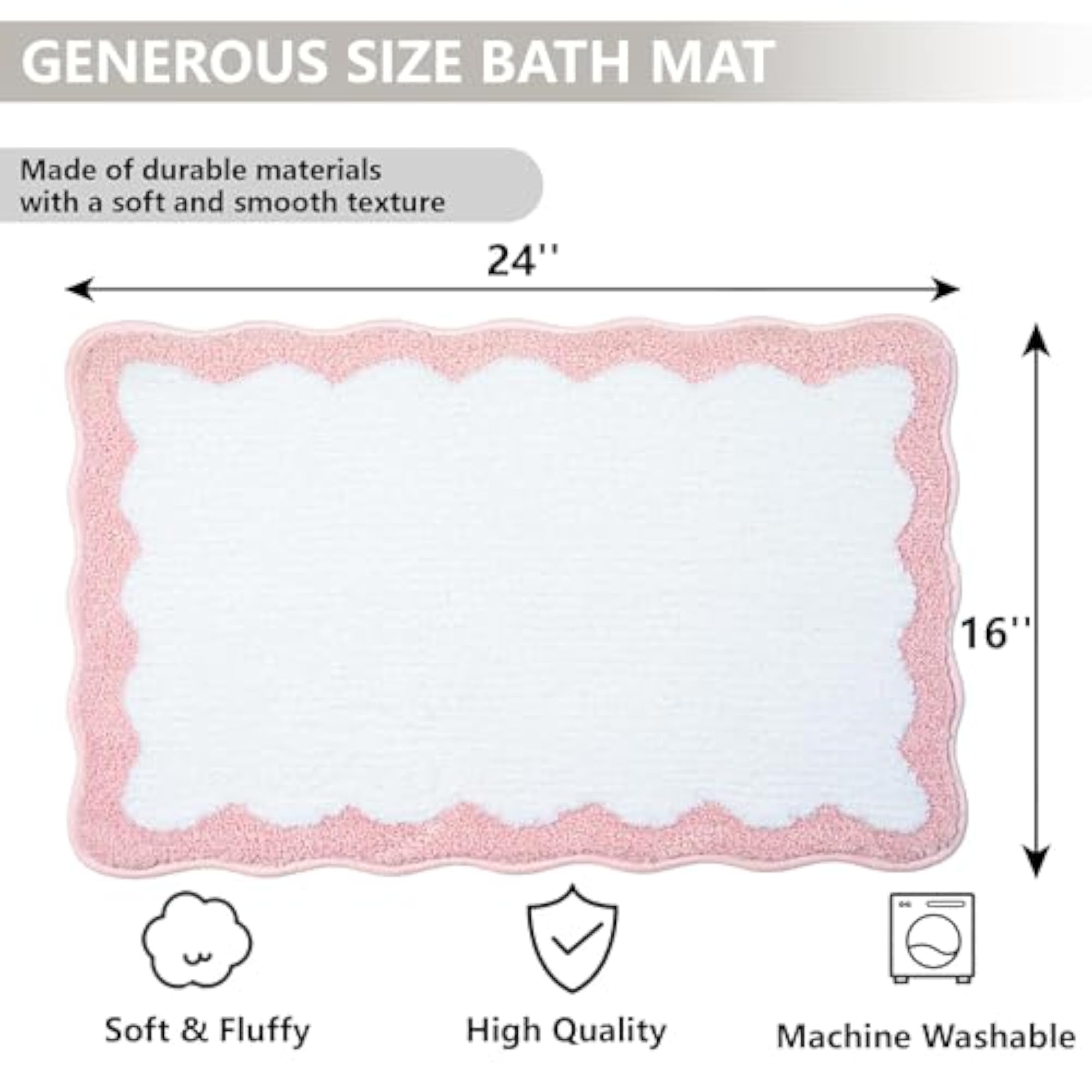 Pink Bathroom Rugs Soft Non Slip Bath Mat