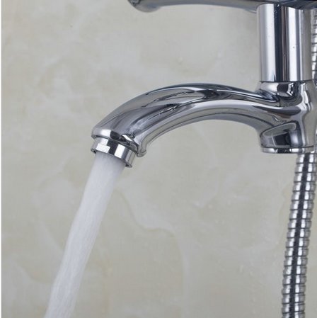 Pomme de douche baignoire 20,3 cm chrome avec robinet et douchette - 5