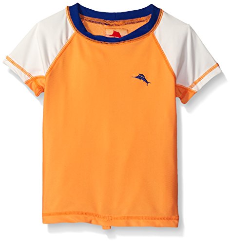 Tommy Bahama Boys' Infant Short Sleeve Swim Rash Guard, Orange, 18M