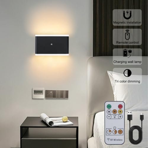 Luz de pared para dormitorio regulable con interruptor tactil para lectura nocturna 3