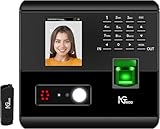 NGTeco APP-Based Time Clocks, 4-in-1 (Face, Fingerprint, RFID, PIN) Times Clock for Employees Small Business, 2.4GHz WiFi Clock in Machine Support Shift Schedules, iOS & Android APP, No Monthly Fee