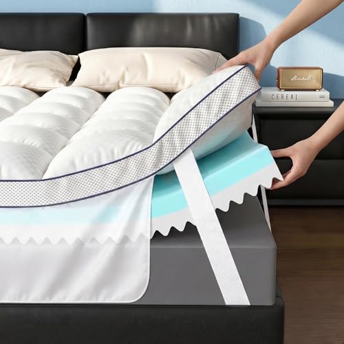 Queen Mattress Topper, 4.5 Inch Memory Foam Mattress...