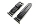 Produktbild NICKSTON Black with Gray Tooled Embossed Genuine Luxury Leather Band Strap Bracelet with Engraved Buckle Compatible with iWatch 44mm Apple Watch 4 5 Nike Hermes Edition with Gift Box