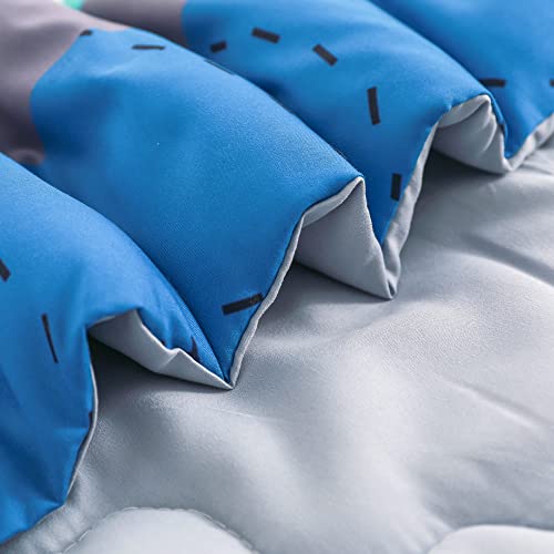 Wajade Kids Cartoon Dinosaur Comforter Set Full Size Bed In A Bag For Boys And Girls, 7 Pieces Jungle Dinosaur Printed Bedding Set Includes Comforter, Flat Sheet, Fitted Sheet, Two Pillowcases & Shams #TOP5