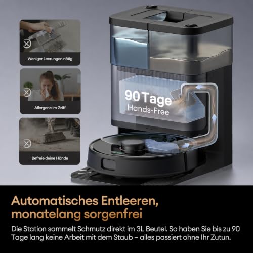 Ultenic MX50 Saugroboter mit Wischfunktion, 20.000Pa Saugkraft, Anti-Tangle – Ansicht 6