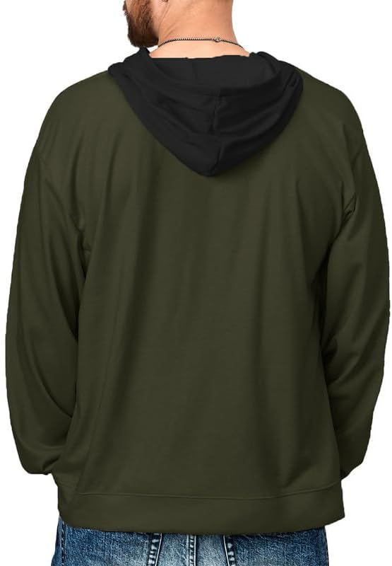 H HYFOL Men's Sweatshirt USA FLAG Patriotic Graphic Polyester Hoodies for Men Pocket Raglan Long Sleeve Sweatshirts - Image 3