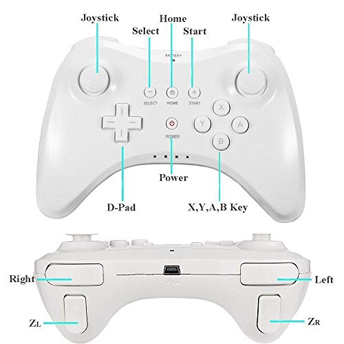 Controle Sem Fio Nintendo Wii U Pro Wireless Bluetooth Branco