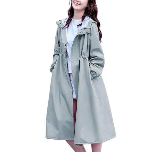 Chubasquero largo para mujer: chaqueta impermeable y cortavientos elegante