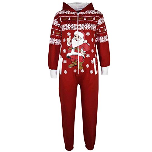 A2Z 4 Kids Kids Girls Boys Overall Novelty Christmas Santa - Xmas Onesie Santa Red 9-10