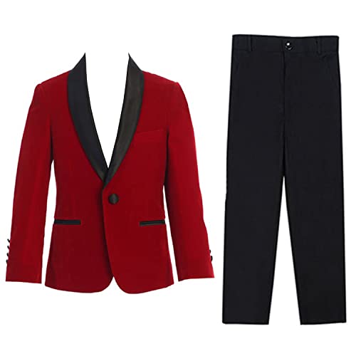 Costume en velours garçon veste chic à un bouton