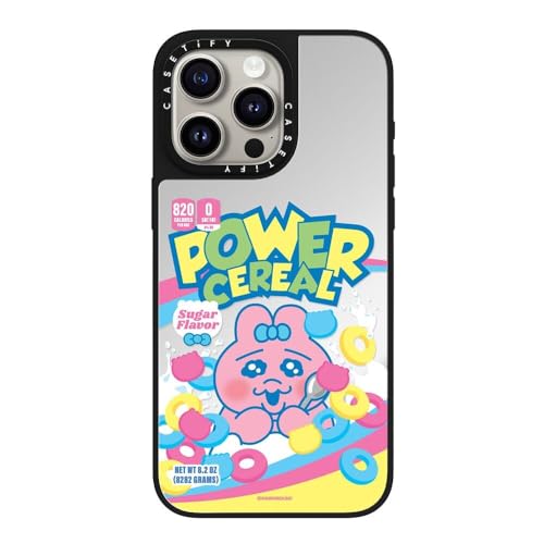 CASETiFY �~���[ iPhone 15 Pro Max �P�[�X [����(�X�}�z�J�o�[) / MagSafe�Ή�/�w��h�~/Opanchu Usagi Co-Lab] - �V���o�[ (�u���b�N�o���p�[) - OPANCHU USAGI CEREAL C