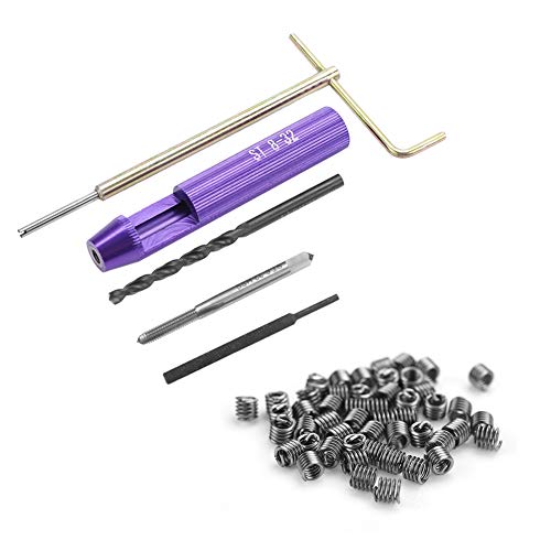 50pcs Premium Stainless Steel Coiled Wire Helical Screw Thread Inserts Kit,8-UNC x 1.5D Essential for Automotive & Aerospace Industries Professional Thread Repair Insert