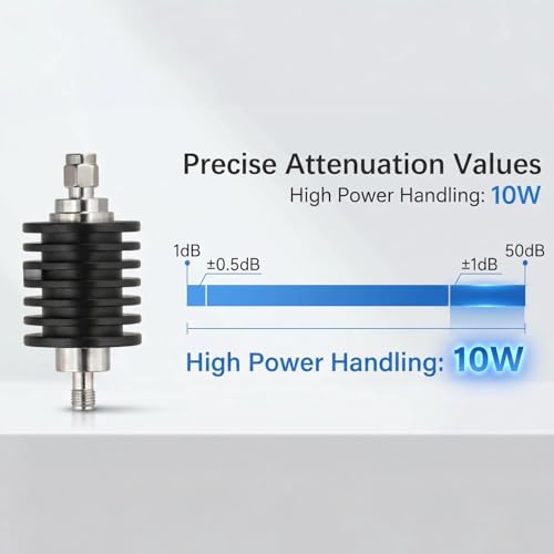 Atenuador SMA 10W 50 Ohm 40dB 3GHz macho a hembra miniatura 4