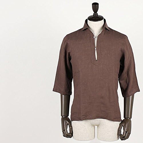 Amazon ブラウン C30 L Mario Muscariello マリオムスカリエッロ メンズ リネン カプリシャツ Capri 3 4 Normal 3985 1610 0051 ブラウン シャツ 通販
