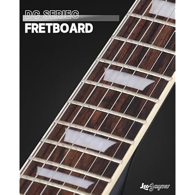 Leo Jaymz 39 Inch Solid Body Electric Guitar - Poplar Wood Body,Maple Neck and Laurel Wood Fretboard (Black)