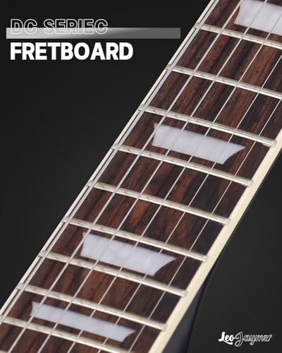 Image of Leo Jaymz 39 Inch Solid Body Electric Guitar - Poplar Wood Body,Maple Neck and Laurel Wood Fretboard (Black)