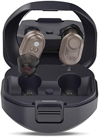 Hearing Aids for Seniors Rechargeable with Noise Canceling, Fursom Nano Hearing Amplifier with Charging Case, 8-Channels Digital Chip, Dual Modes, only fit Mild to Moderate Hearing Loss, Gift for Elderly, CIC Hearing Aids (Brown)