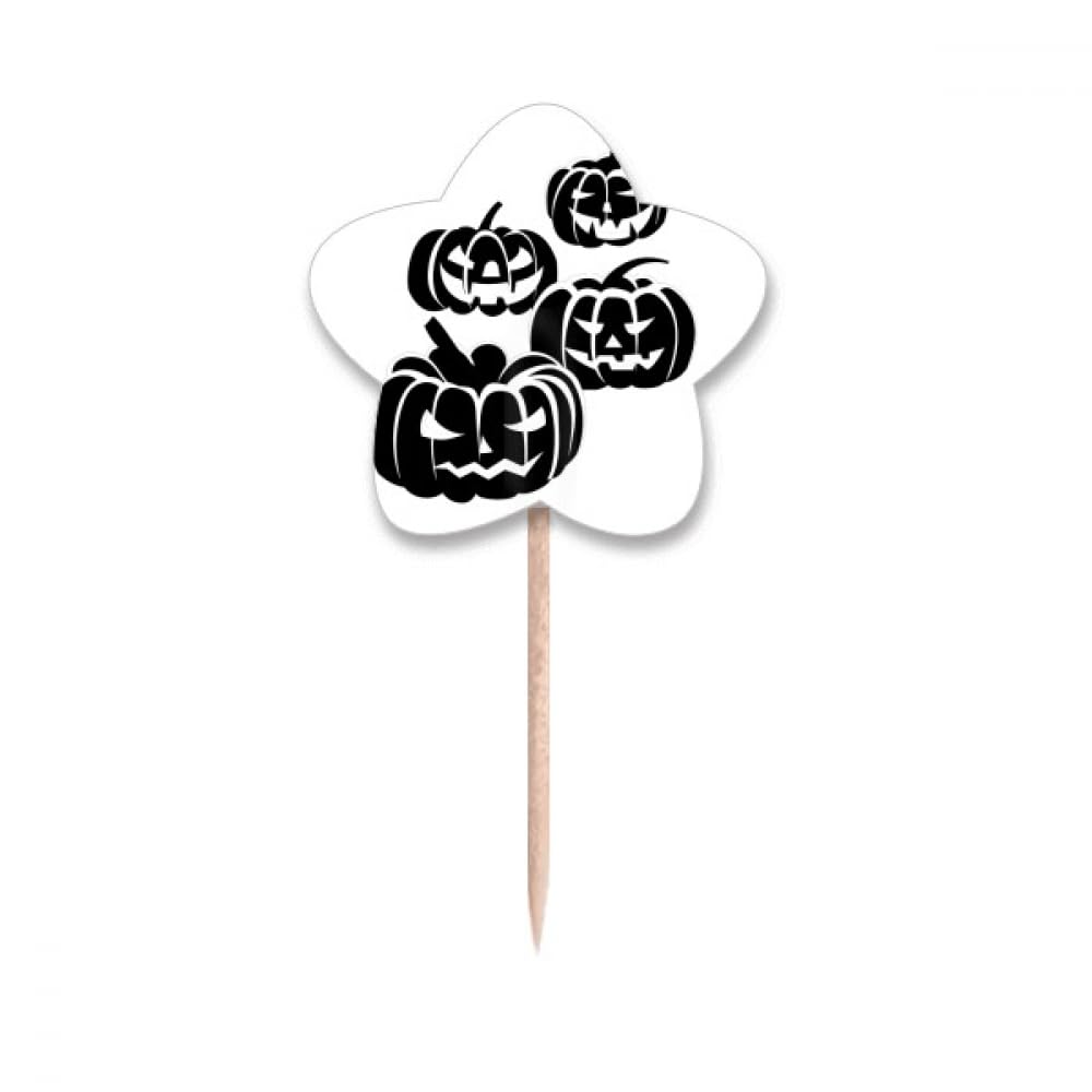 Cure-dents citrouilles noires lot de 4 pour apéritif dînatoire Halloween