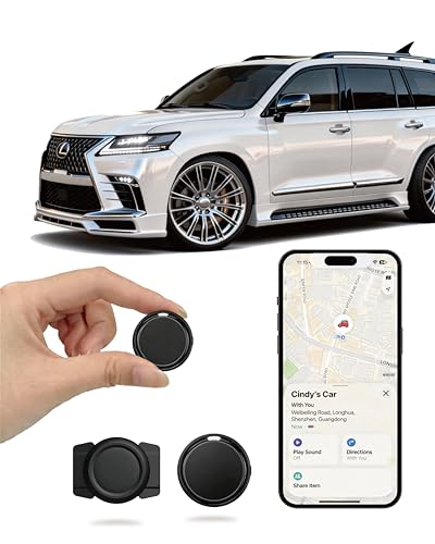 Traceur GPS Voiture Magnétique pour iPhone, Compatible Apple Localiser, sans Abonnement, Balise Bluetooth Discrète pour Voiture, Moto & Vélo, Middle Rabbit