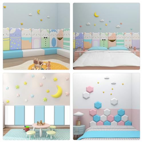 Set de Almohadillas de Pared 3D Estrella Luna Amarilla miniatura 4