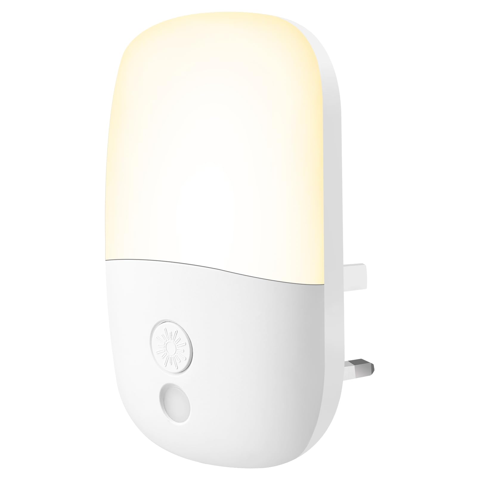 Jsdoin Wall Mount Night Light, with 5 Levels of Brightness and Dusk to Dawn Light Sensor, Children's Night Light for Children's Rooms, Stairs, Hallways, Bedrooms, Warm White (1PACK)