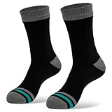 Youkly Waterproof Socks, Unisex Mid Calf, Breathable Stretchy Nylon, for Cycling, Skiing, Mountain Biking, Golf, Running, Hiking, Walking (L)