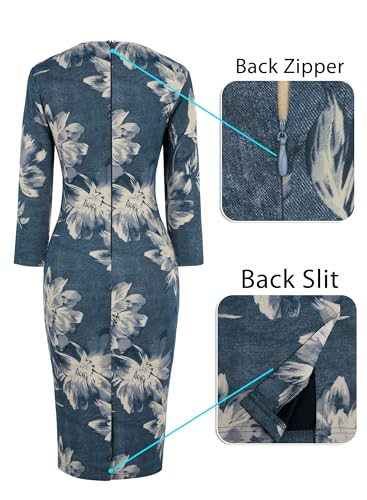 Image of VFSHOW Womens Vintage Square Neck Work Office Business Dress Elegant Casual Cocktail Party Church Bodycon Pencil Sheath Dress