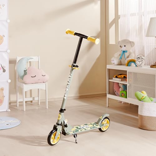 Image of Amazon Brand - Jam & Honey Kids Kick Folding Scooter for Kids (2+ Years) | 3- Step Height Adjustable Handle, Smooth Bearing Wheels & PVC Tyres | BIS Certified | Yellow
