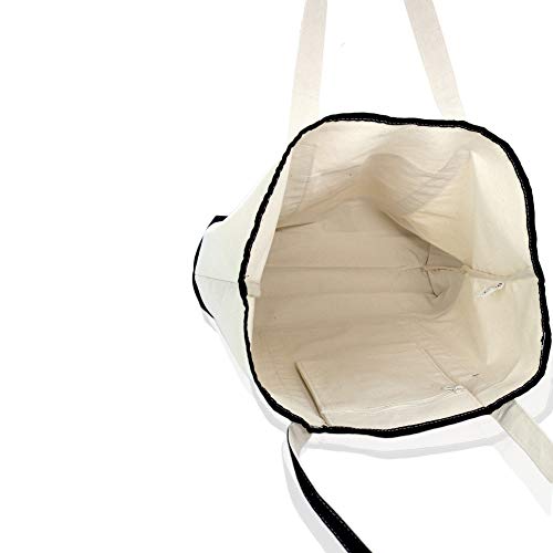 22" Extra Large Zippered Shopping Tote Grocery Bag With Outer Pocket In Black #TOP4