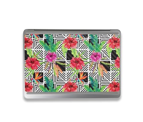 Image of MightySkins Carbon Fiber Skin Compatible With Microsoft Surface Laptop Studio 2 (2023) Full Wrap Kit - Pop Hibiscus | Protective, Durable Textured Carbon Fiber Finish | Easy To Apply | Made in the USA