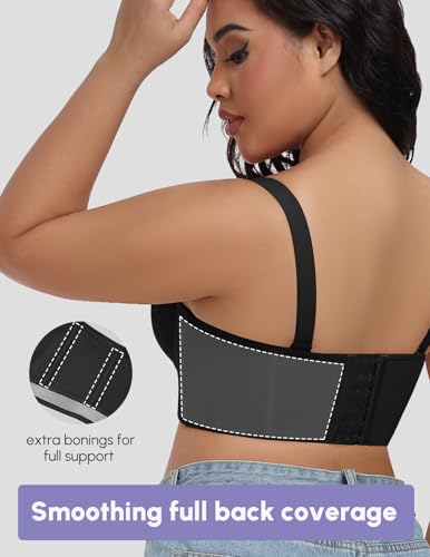 FallSweet Lace Strapless Bustier Bra for Women Underwire Longline Corset Top2