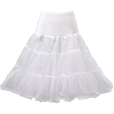 HIMRY Design Petticoat Underskirt Crinoline Wedding bridal Petticoat, 2 Layer, Size N (Normal), Suitable for Size XS, S, M, L, XL, Size XXL, KXB-0007 White Cover