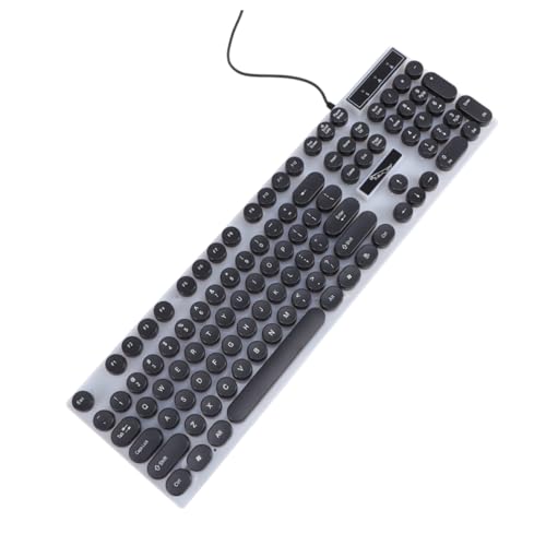DIYEAH Clavier USB Rétroéclairé Filaire Créatif à Rondes pour Ordinateur Design Pratique et Portable Noir