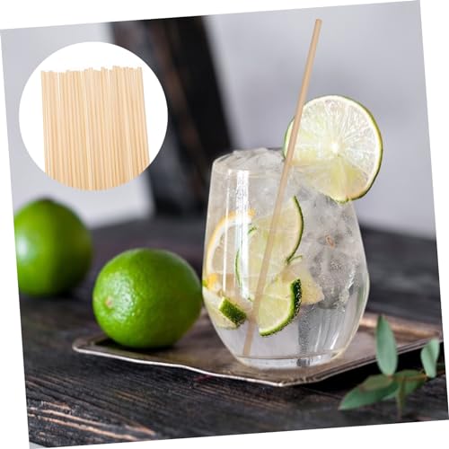100 pitillos desechables de paja de trigo miniatura 3