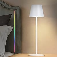 Lampara de Mesa Lámpara LED Escritorio para Tocar el Dimmer, IP54 Inalámbrica Luz Recargable USB Modernas para Mesita Noche, Dormitorio, Restaurante