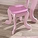 KidKraft Wooden Princess Vanity & Stool Set with Mirror, Children's Furniture - Pink, Gift for Ages 3-8