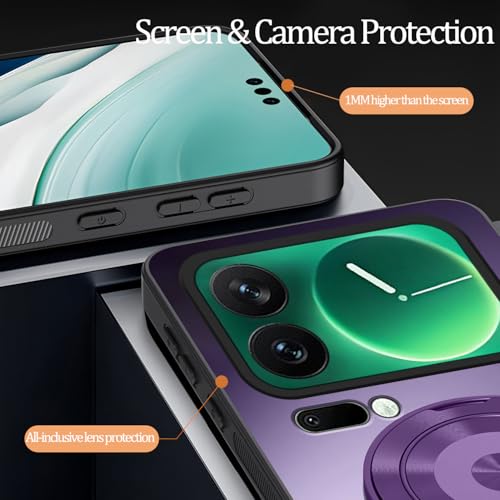 Coque Xiaomi 17 Pro Max rigide violette avec support magnetique - 5