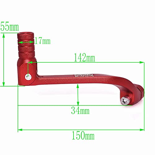 Image of Gear Shift Lever, Alloy Aluminium Fit for Motorcycle BSE CRF 110 TTR 125 Motorcycle 50cc 110cc 250cc Dirt Pit Bike(Red)